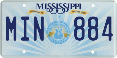 MS license plate MIN884