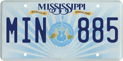MS license plate MIN885
