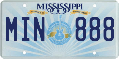 MS license plate MIN888