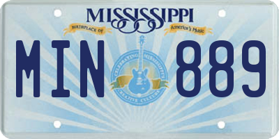 MS license plate MIN889