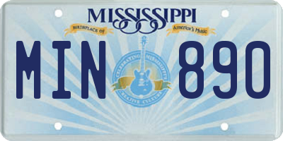 MS license plate MIN890