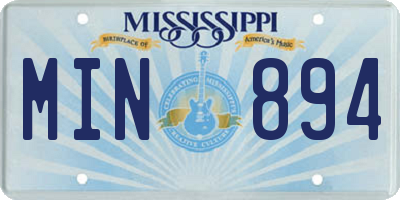 MS license plate MIN894