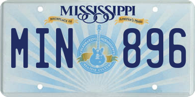 MS license plate MIN896