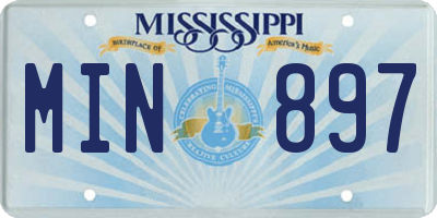 MS license plate MIN897