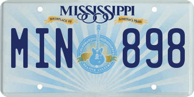 MS license plate MIN898