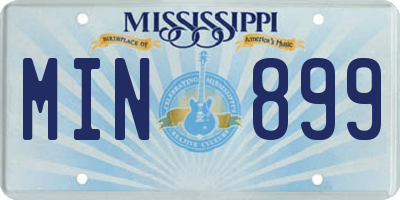 MS license plate MIN899
