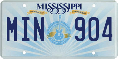 MS license plate MIN904