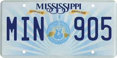 MS license plate MIN905