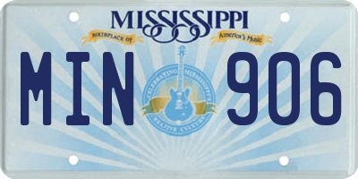 MS license plate MIN906