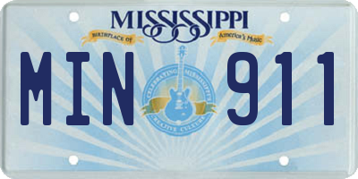 MS license plate MIN911