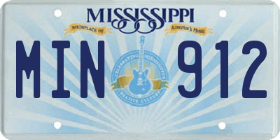 MS license plate MIN912