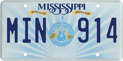 MS license plate MIN914