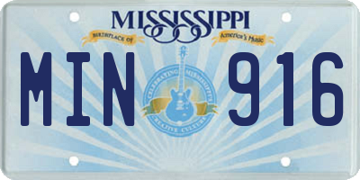 MS license plate MIN916