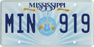 MS license plate MIN919