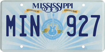 MS license plate MIN927