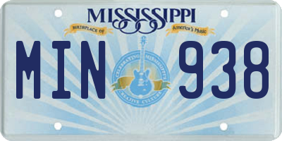 MS license plate MIN938
