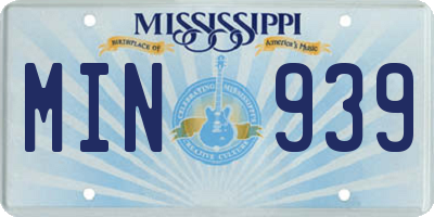 MS license plate MIN939