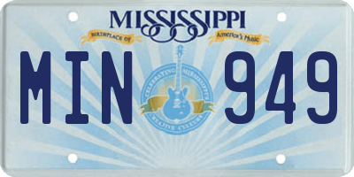 MS license plate MIN949