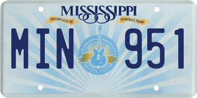 MS license plate MIN951