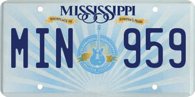 MS license plate MIN959