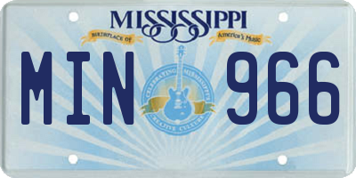 MS license plate MIN966
