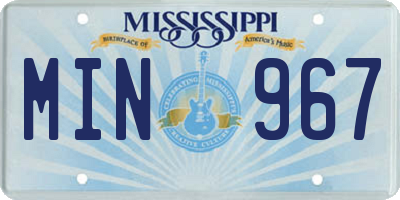 MS license plate MIN967