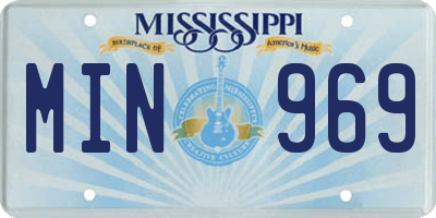 MS license plate MIN969
