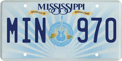 MS license plate MIN970