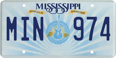 MS license plate MIN974