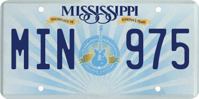 MS license plate MIN975
