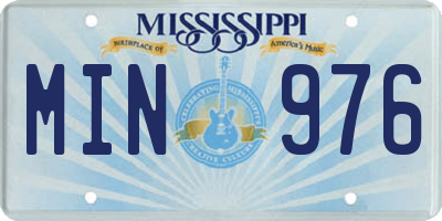 MS license plate MIN976