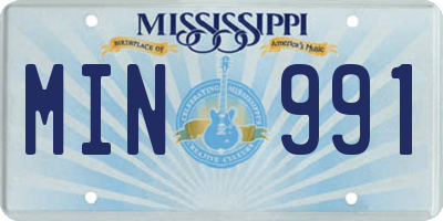 MS license plate MIN991