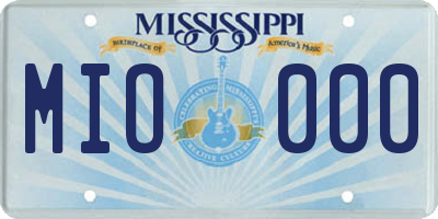 MS license plate MIO000
