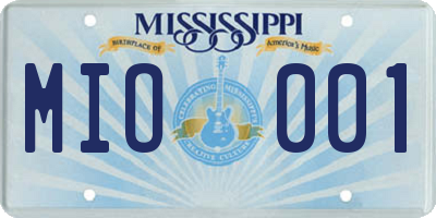 MS license plate MIO001