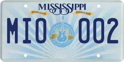 MS license plate MIO002