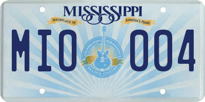MS license plate MIO004