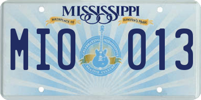MS license plate MIO013