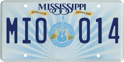 MS license plate MIO014