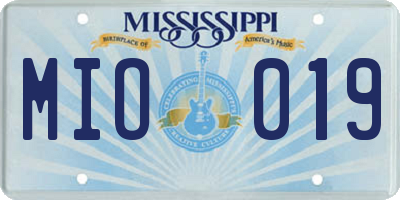 MS license plate MIO019