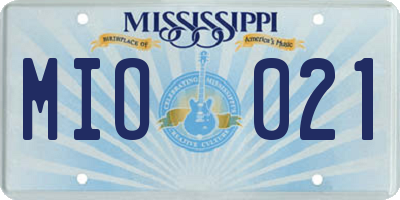 MS license plate MIO021