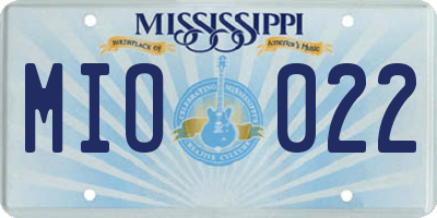 MS license plate MIO022