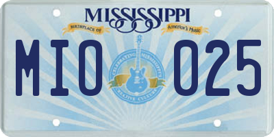 MS license plate MIO025