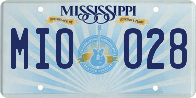 MS license plate MIO028