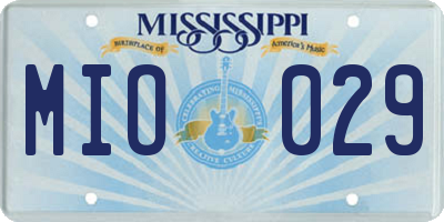 MS license plate MIO029