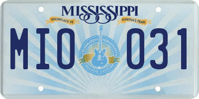 MS license plate MIO031