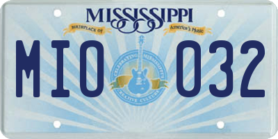 MS license plate MIO032
