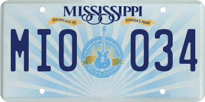 MS license plate MIO034
