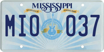 MS license plate MIO037