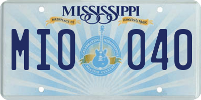 MS license plate MIO040