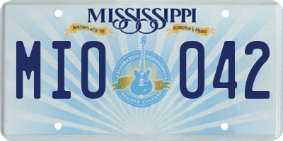 MS license plate MIO042